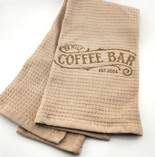 Coffee bar Tea towel Embroidered
