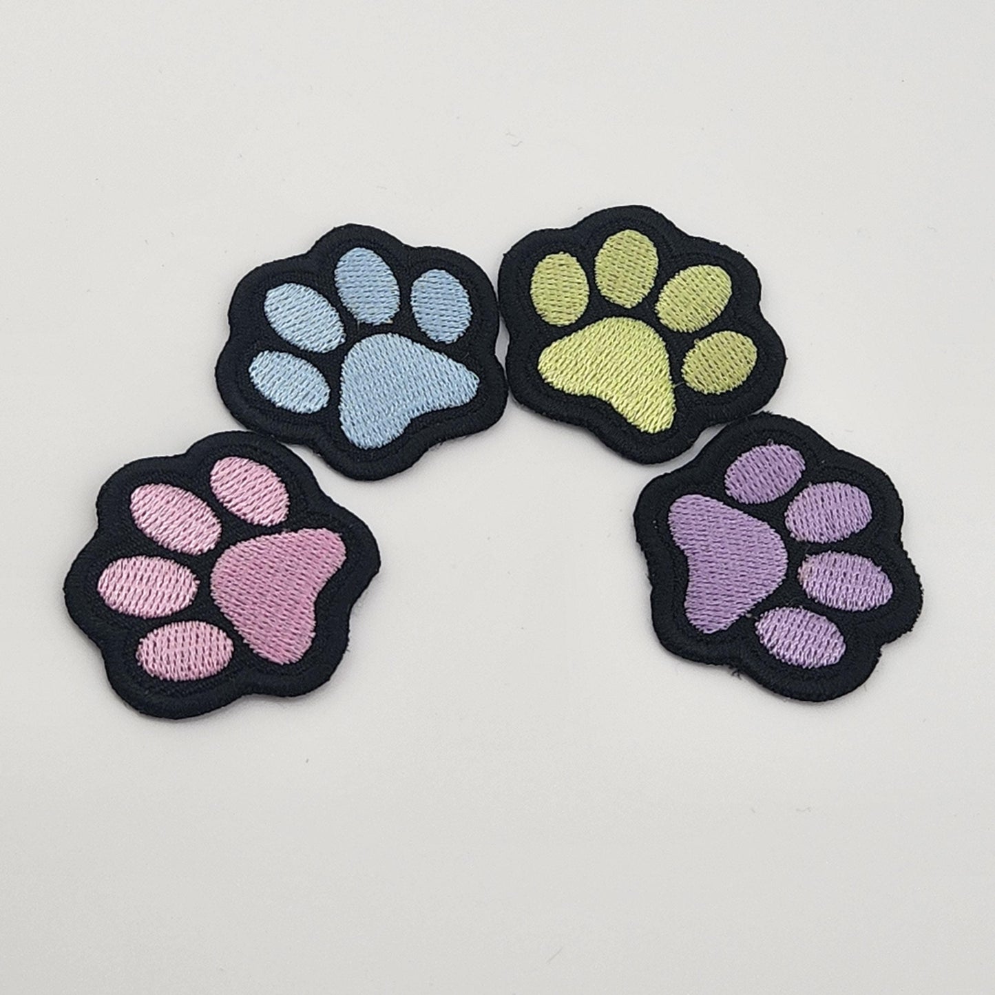 Paw print patch iron on animal dog blue green purple pink