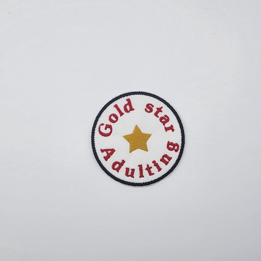 Gold Star Adulting Iron On Patch