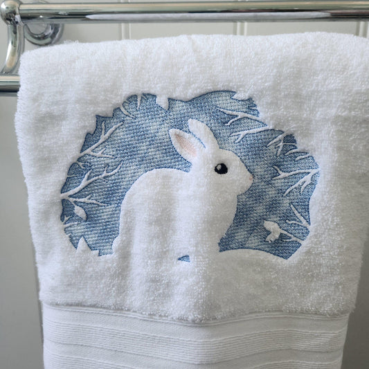 Embroidered bunny Rabbit bath towel cute