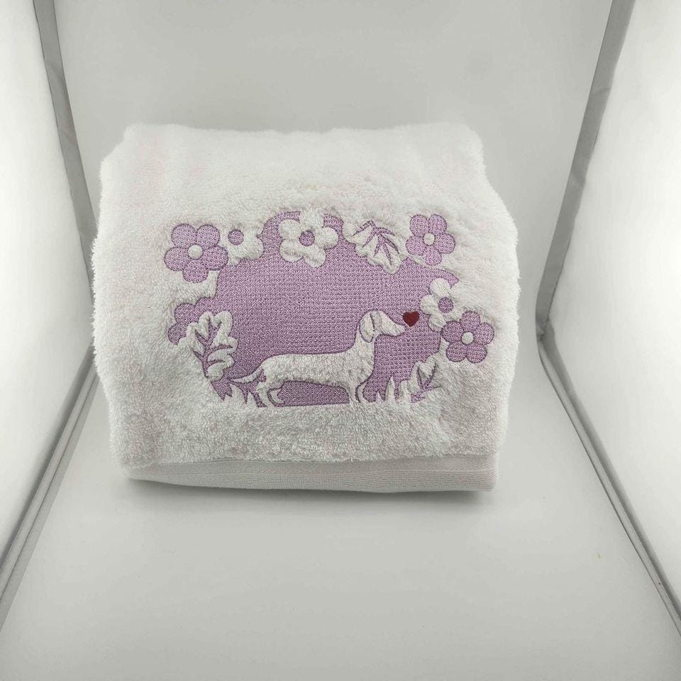 dachshund towel set sausage dog