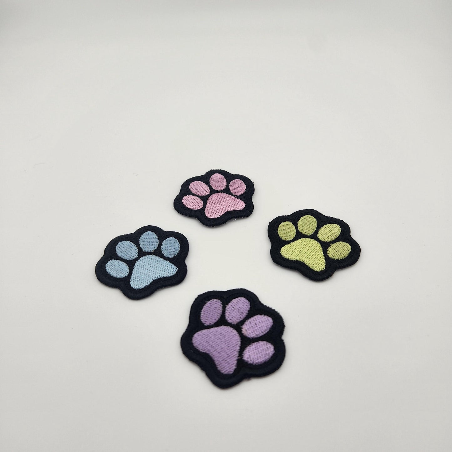 Paw print patch iron on animal dog blue green purple pink