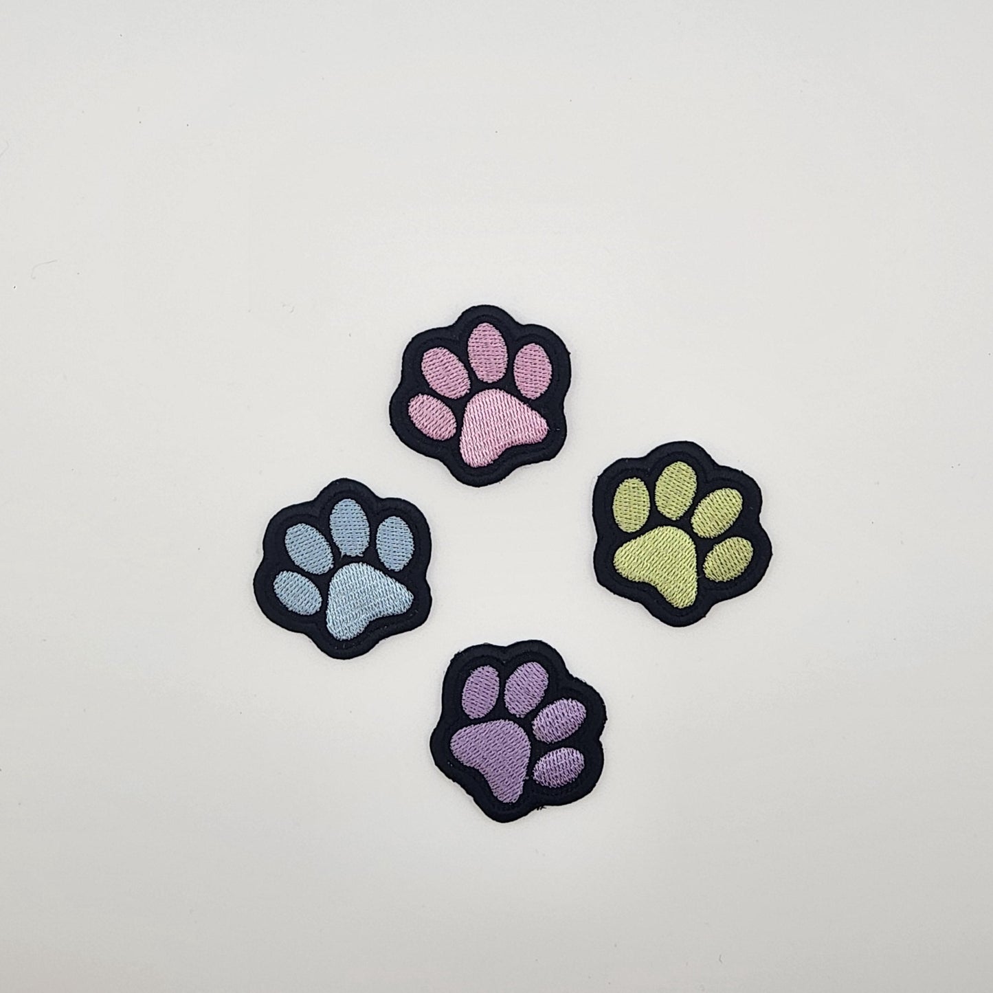 Paw print patch iron on animal dog blue green purple pink