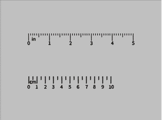 Ruler embroidery file PES JEF DST inches and cm