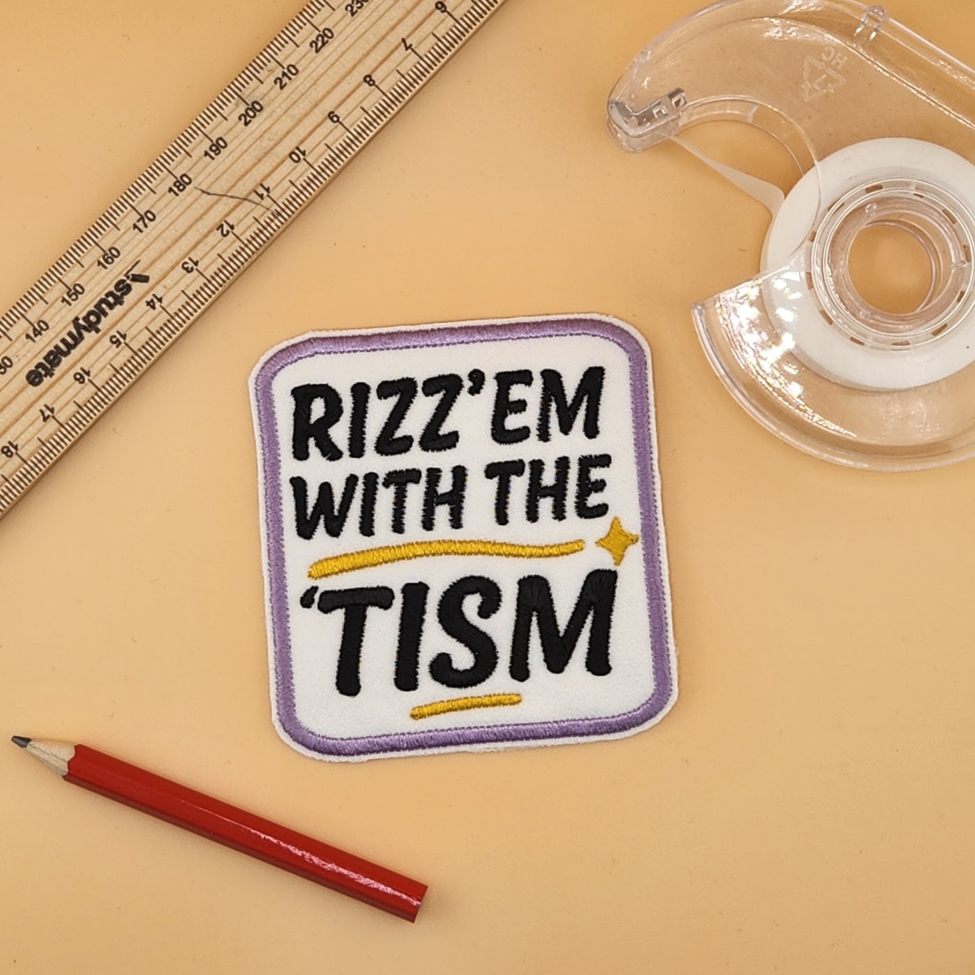 Rizz Em' With The Tism Embroidered Patch
