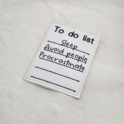 To Do List Iron On Patch Embroidery