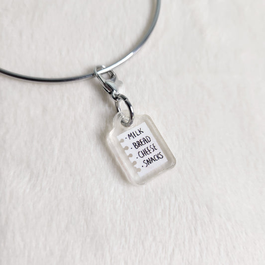 Task charm shopping grocery list task bracelet